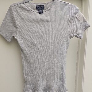 Ralph Lauren Light Gray Ribbed Tee